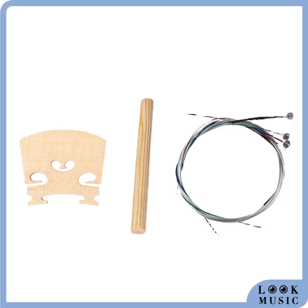 

LOOK 1/5/10 Sets Violin Bridge Wooden Sound Post Fiddle Strings 4/4 Violino Repair Parts Violins Accessories