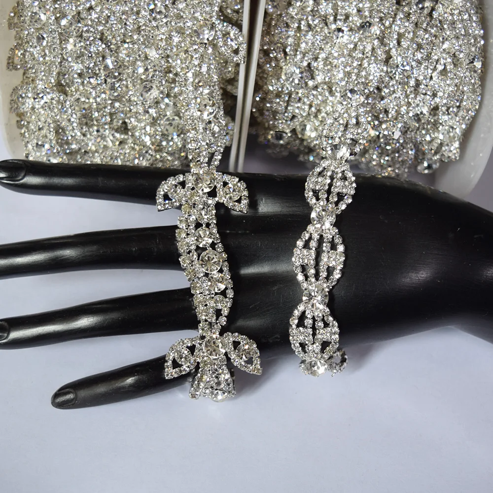 

1 Yard Fashionable And Simple Rhinestone Eye Style Can Be Sewn On The Wedding Dress Crystal Chain Diy Decoration