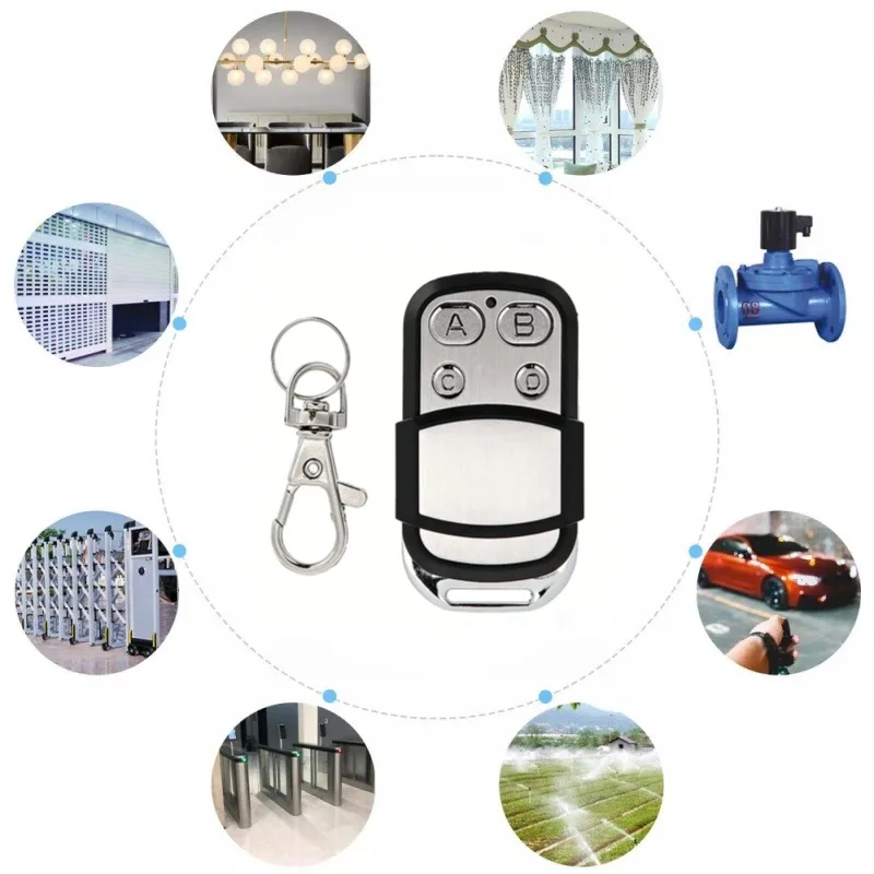 433MHz Universal Copy Remote Control Garage Door Opener 4-Button Handheld Transmitter Smart Home