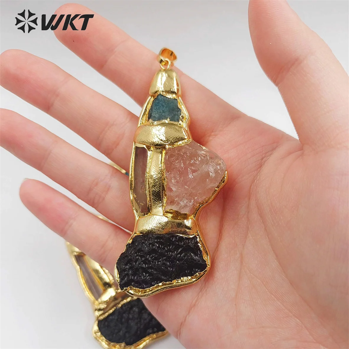 WT-P1905 WKT  2023 Raw Gemstone Exquisite Design High Quality Pendant Natural Stone Hot Sale Girl Party Women Jewelry