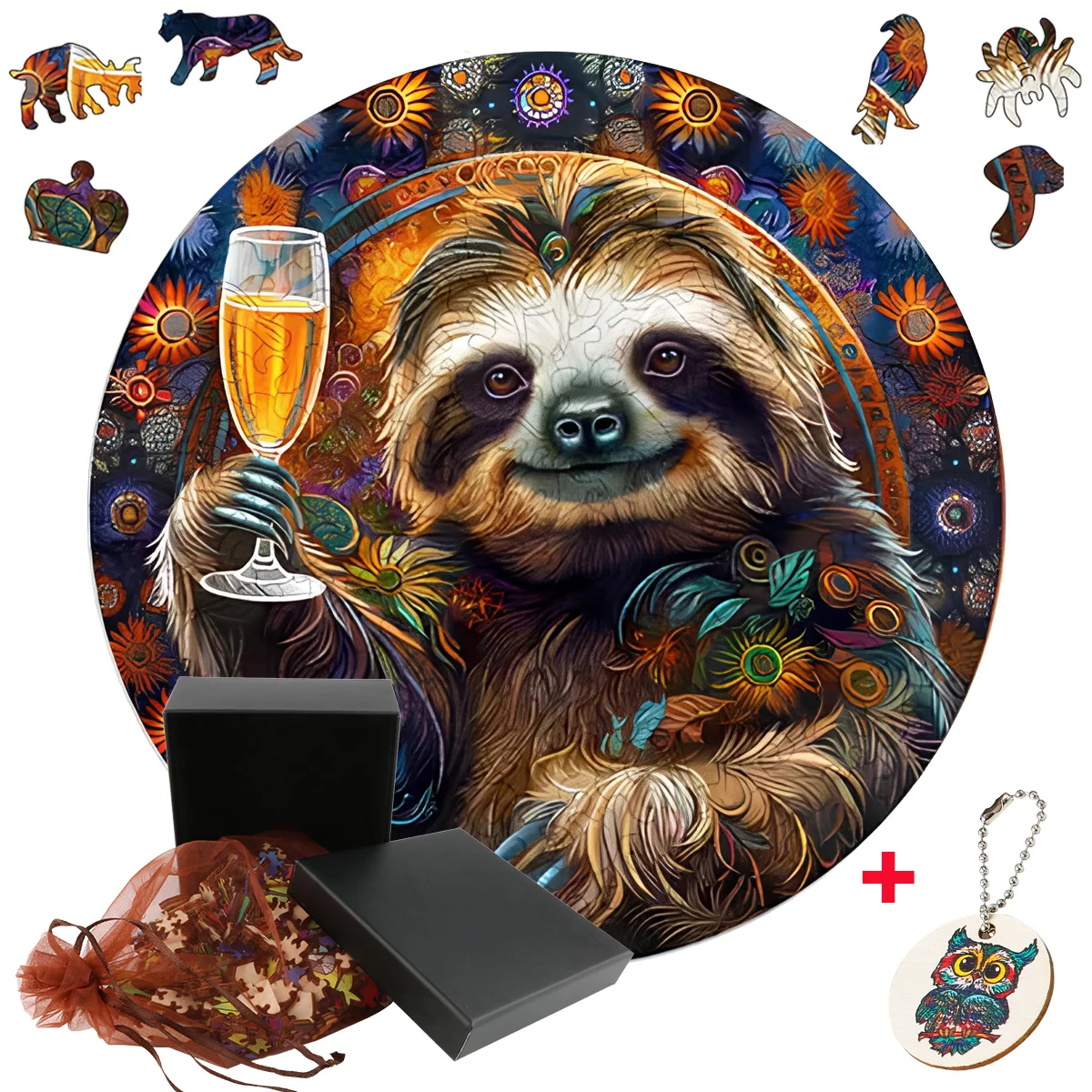 

Elegant Wooden Animal Sloth Jigsaw Puzzle Unique DIY Wood Crafts Adult Interactive Educational Family Game Birthday Gifts