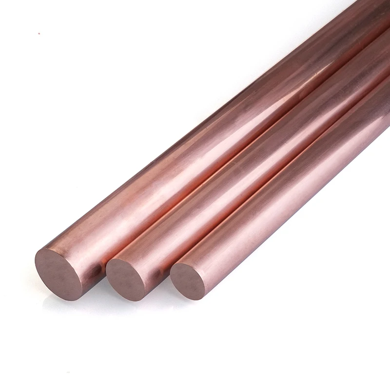 Copper Round Bar Rod Diameter 10/12/14/20/22/25/28/30mm Discharge T2 Pure Coppesrs Metal Rods  Length 100mm 200mm 300mm Customiz