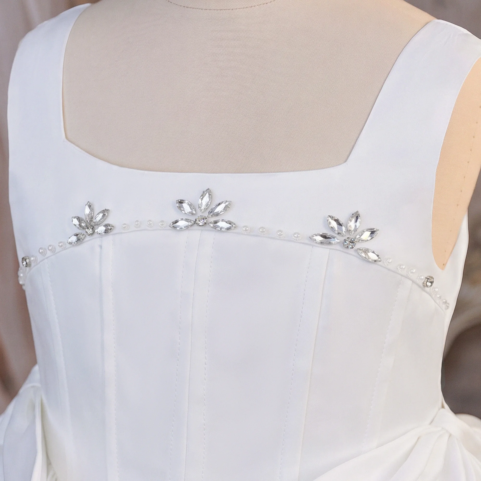 Elegantes Taufkleid für Brautjungfern, Partykleid für Mädchen, formelles Kleid mit Schleife, Hochzeits-Prinzessinnenkleid, Abendkleid für Mädchen, Abschlussfeier, Ballkleid – Detail 6