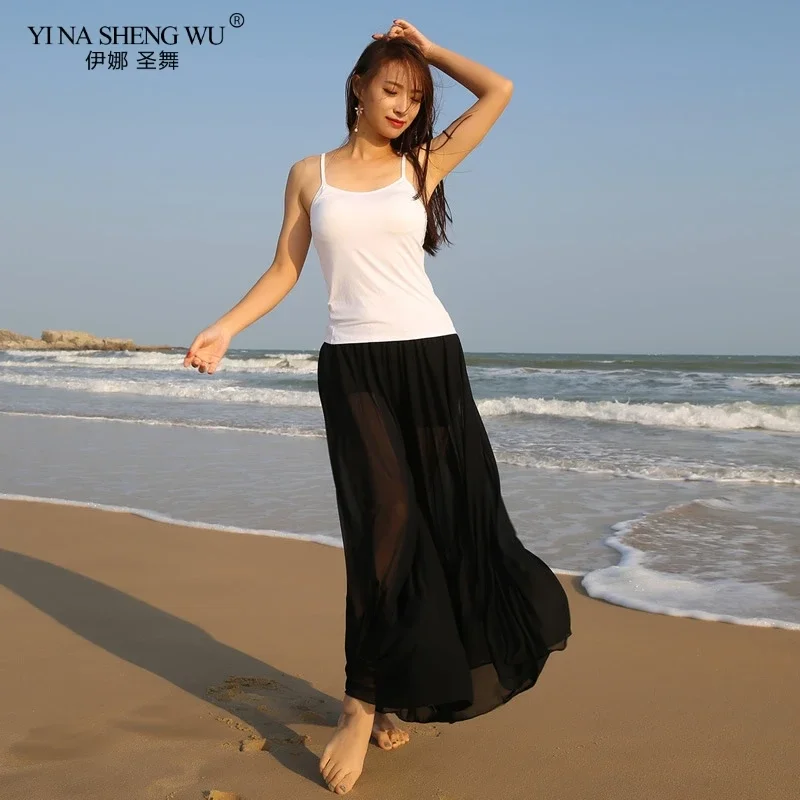 Costume d'entraînement de danse du ventre pour femmes, Costume Modal 2 pièces (haut pantalon/pantalon), vêtements de danse orientale pour filles, pantalons amples noirs, nouveau