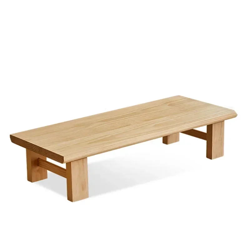 Japanese Wood Coffee Table Long Lasting Easy to Clean Stable Structure Scratch Resistant Easy Assembly Non-Slip Feet