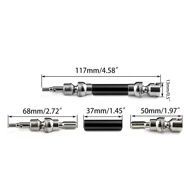 4pcs Metal Front and Rear Drive Shaft for Arrma 3S 1/10 SENTON Granite VORTEKS Old Big Rock V2 Upgrade Parts