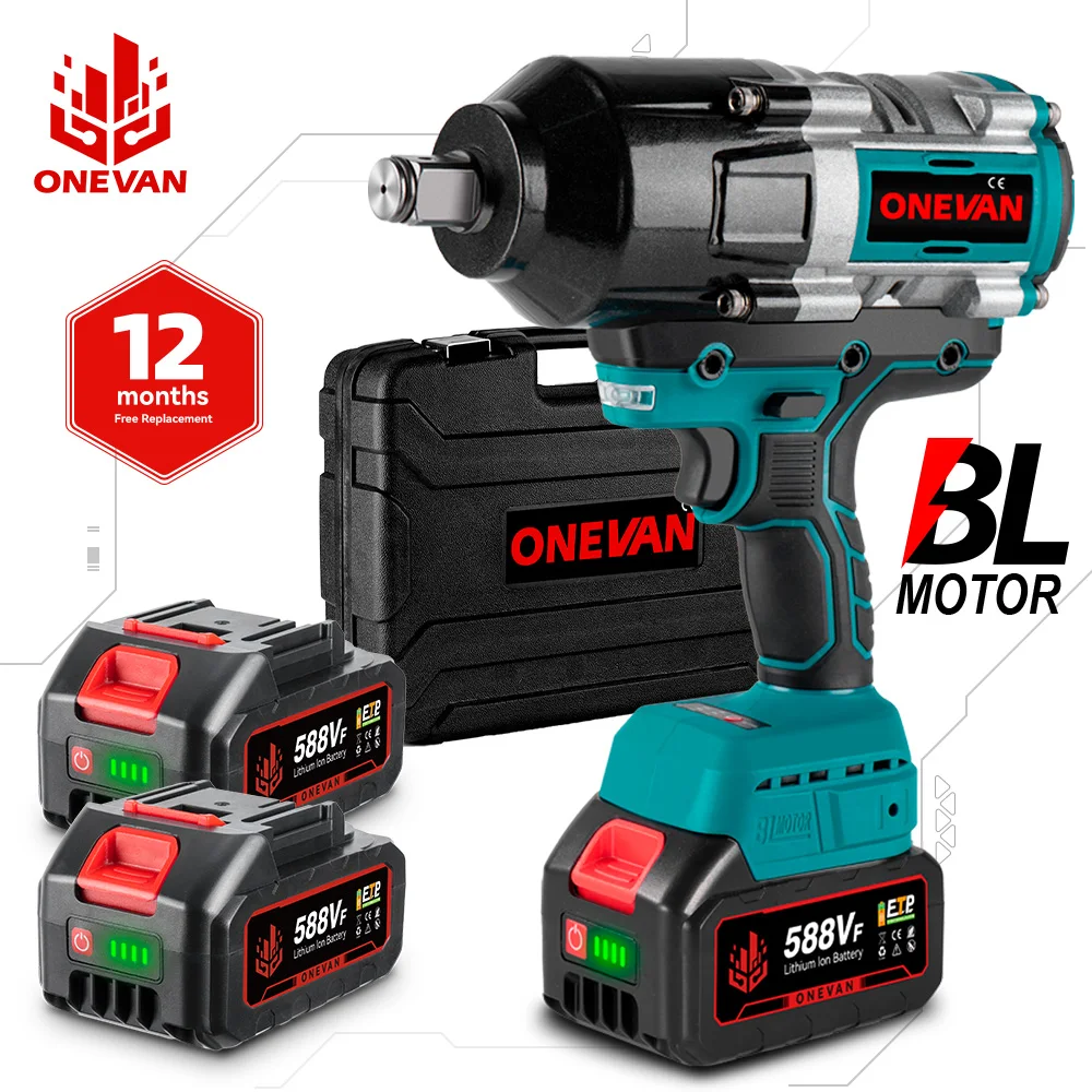 ONEVAN 3100NM Brushless Impactประแจไฟฟ้า 3/4 นิ้วไร้สายประแจแบตเตอรี่มือถือเครื่องมือสําหรับMakita 18Vแบตเตอรี่Pin
