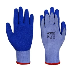 SAFETREE CE Polyester Cotton Crinkled Latex Coated Work Safety Gloves Construction Hand Protection for Men&Women CE EN388