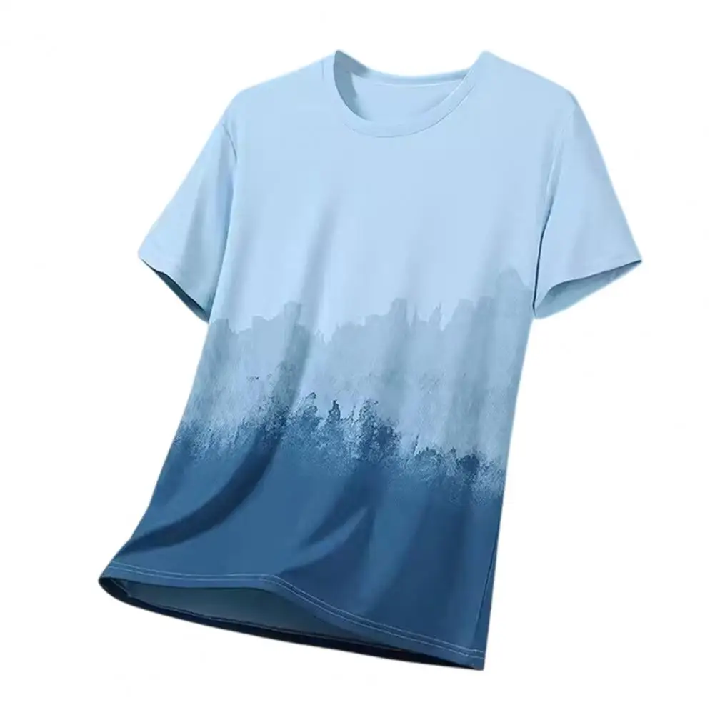 

Men Tops Printing O-Neck Short Sleeve Tee Shirt Loose Fit Thin Breathable Pullover Tops Summer Outdoor Sport T-shirt Daily Wear