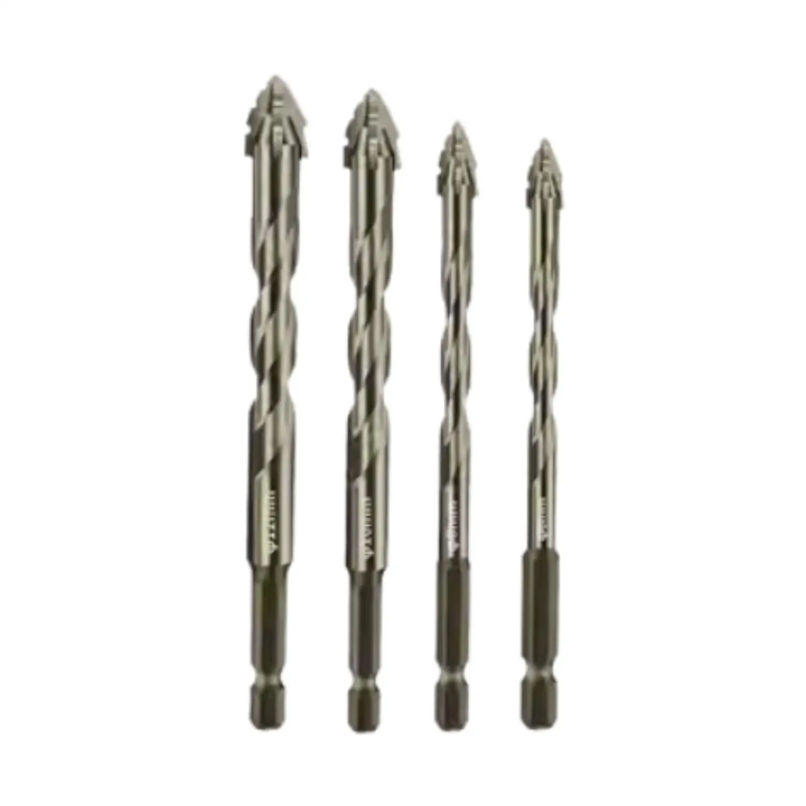 4x Four Flute Sawtooth Eccentric Drill Bits High Hardness Sturdy Versatile Home Drill Bits for Glass Ceramic Brick Wood Concrete