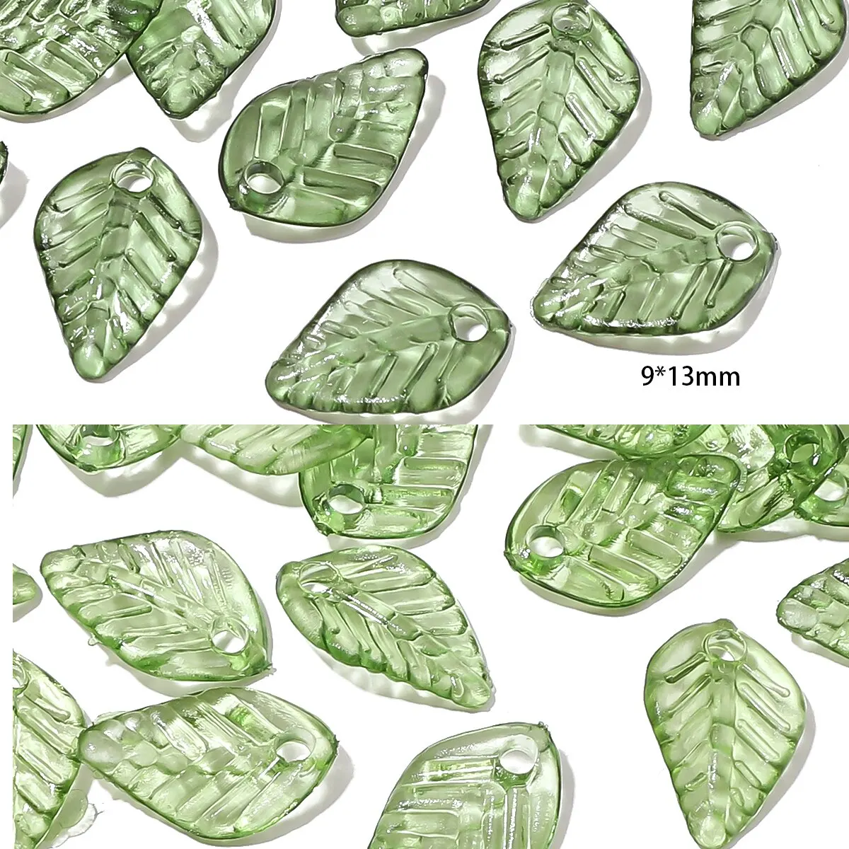 100 Stuks Acryl Mini Kleine Boom Blad Hand Kralen Diy Handgemaakte Ketting Oorbellen Losse Kraal Gescheiden Kraal Sieraden Accessoire Mater