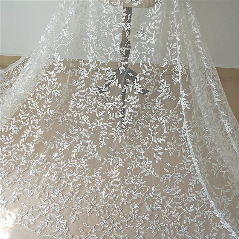Soft Mesh Yarn Leaf Sequins, Embroidered Flower, Wedding Dress, DIY Sewing Accessories