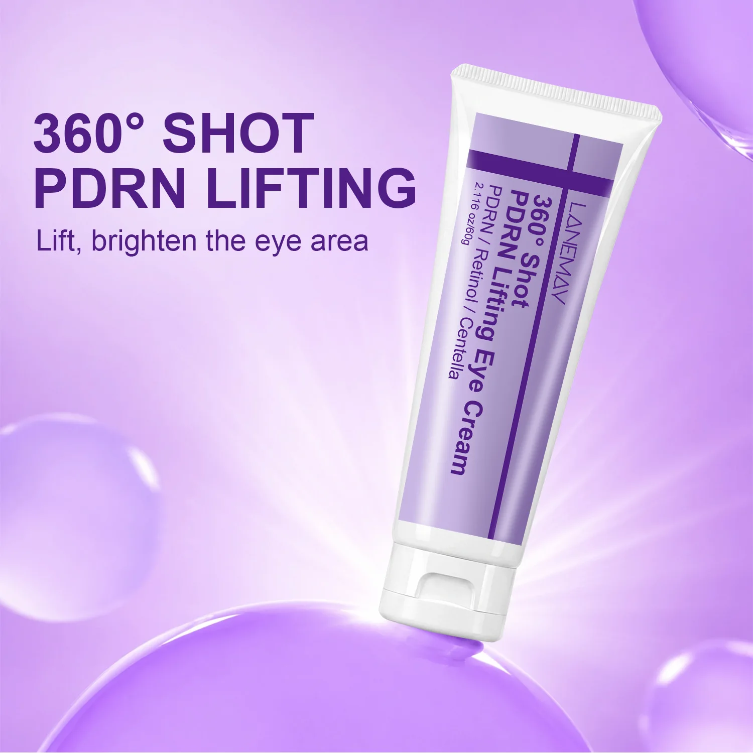 360° Shot PDRN Lifting Eye Cream – 60g. Formulated with PDRN, Retinol, and Centella to Lift Eye Contour, Firm Skin, and Brighten