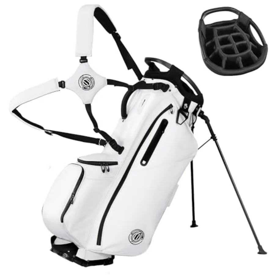 Golf Stand Bag 14 Way, Lightweight Golf Bags for Men Women with Stand, Padded Ergonomic Double Strap, Full Length Dividers, Mul
