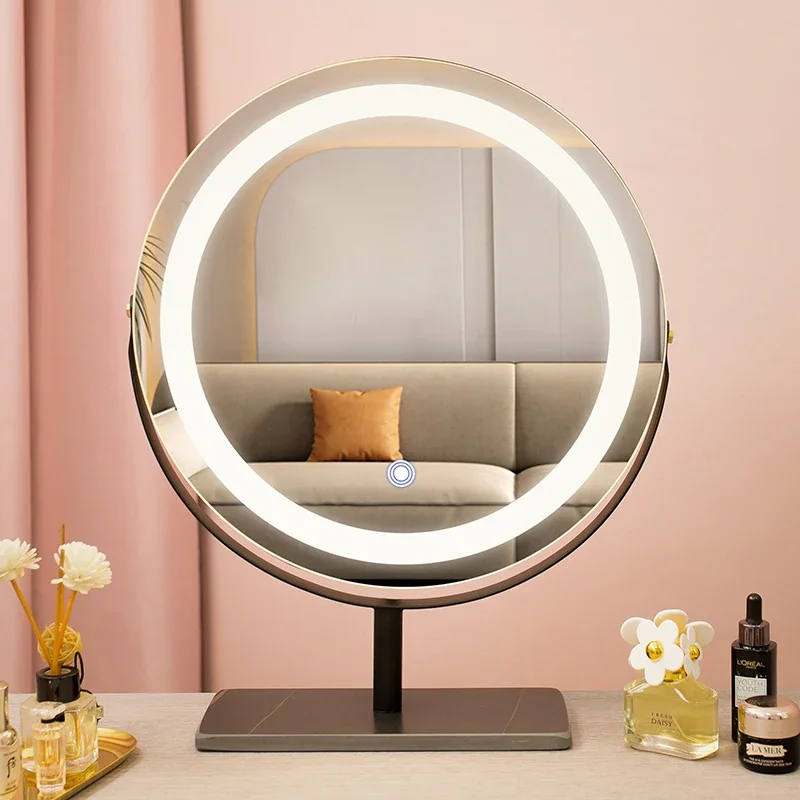 Round Led Makeup Mirror Art Nordic Bedroom Vanity Mirror Design Luxury Creative Espejo Cuerpo Entero Decor Accesories Home