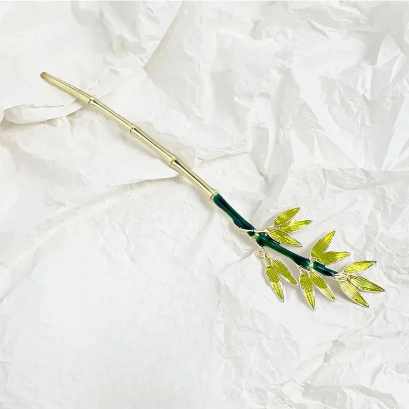 1pc New Retro Fashionable Versatile Green Leaf Shape Hair Stick For Women Elegant Temperament Hairpin Hair Accessories
