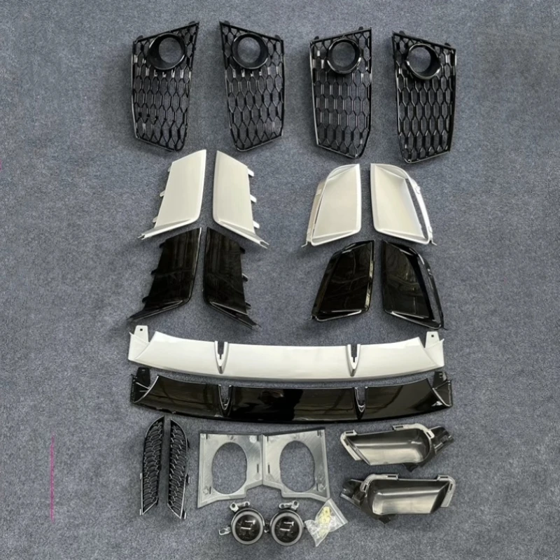 

Car Auto Accessories for Audi A6l Upgraded to RS6 Fog Lamp Bumper Lower Lip Side Plate Silver Black Trim
