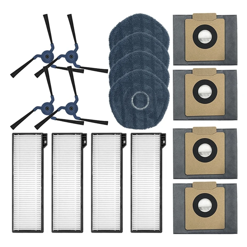 

Совместимость с Eufy X10 Pro Omni, детали для робота-пылесоса, боковая щетка, ткань для швабры, фильтр Hepa, мешок для пыли, аксессуары