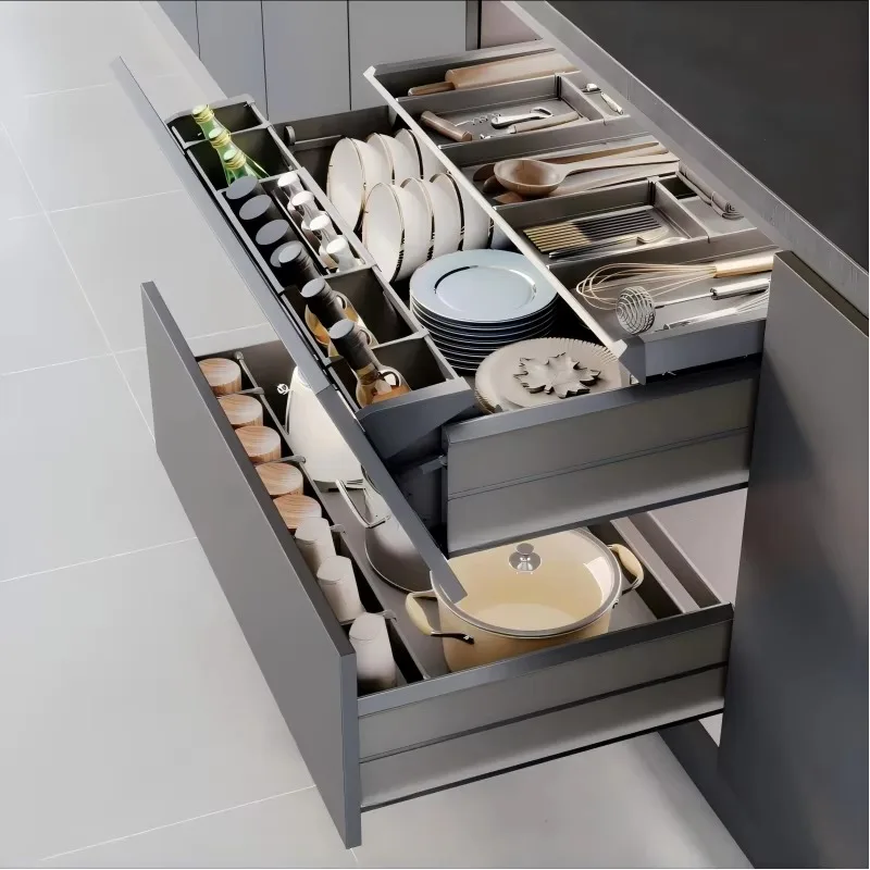 Multifunctional modular tableware, seasoning and tableware storage sideboard with a layered rotating design
