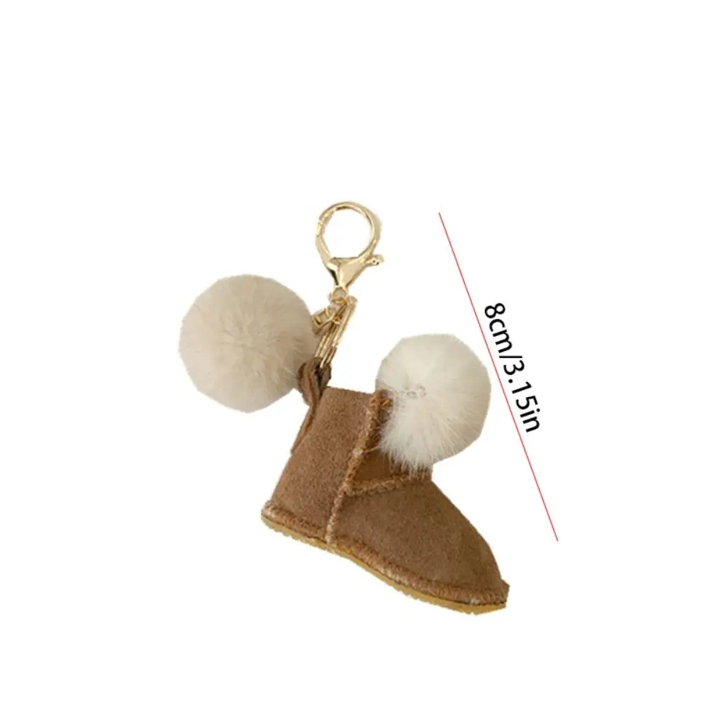 رائعة رقيق البسيطة التمهيد المفاتيح الثلوج الأحذية الأحذية شكل المنك الشعر دمية قلادة لطيف لينة سيارة كيرينغ حقيبة الديكور