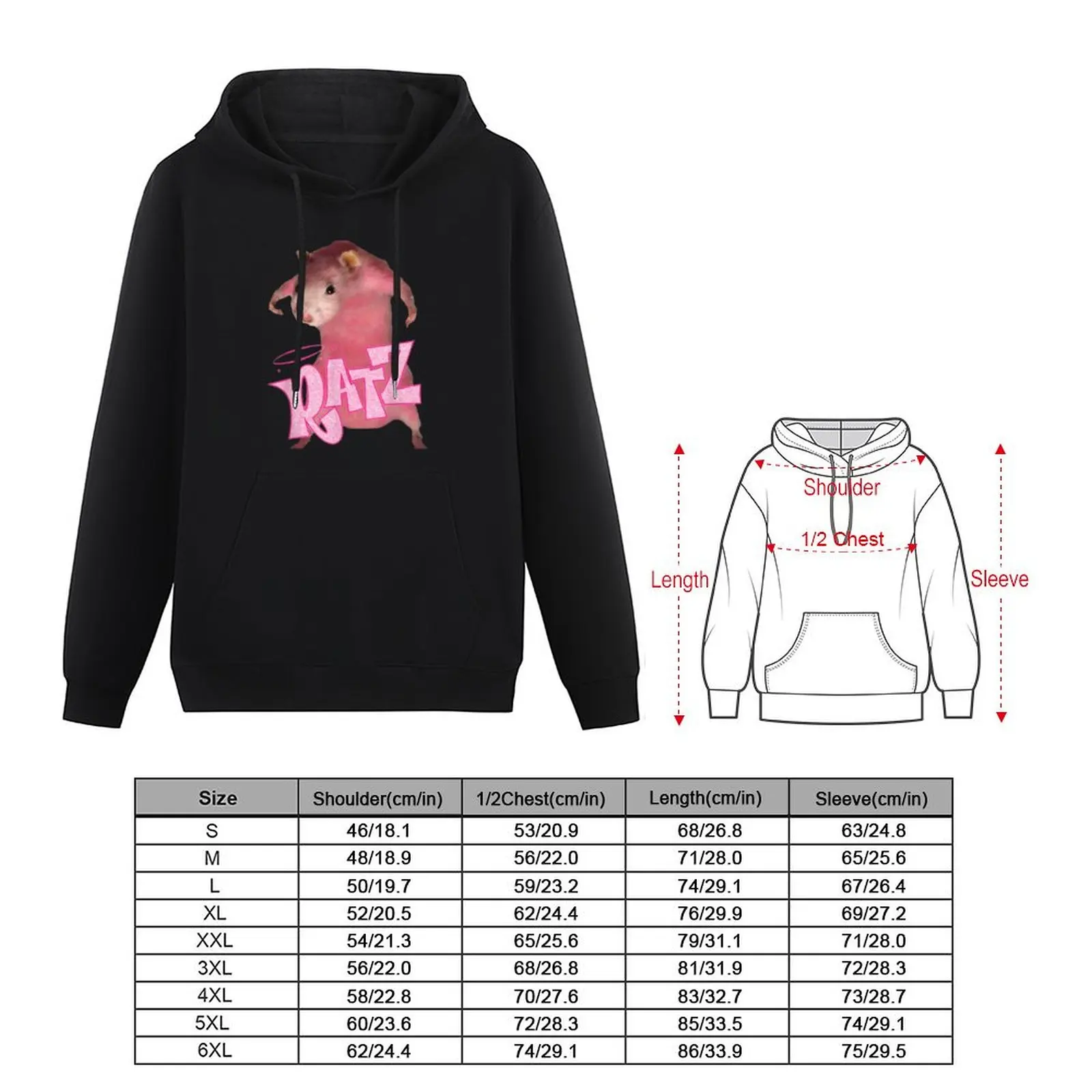 RATZ FUNNY RATT PINK RATZ Sudadera con capucha abrigo de hombre ropa masculina ropa de anime con capucha
