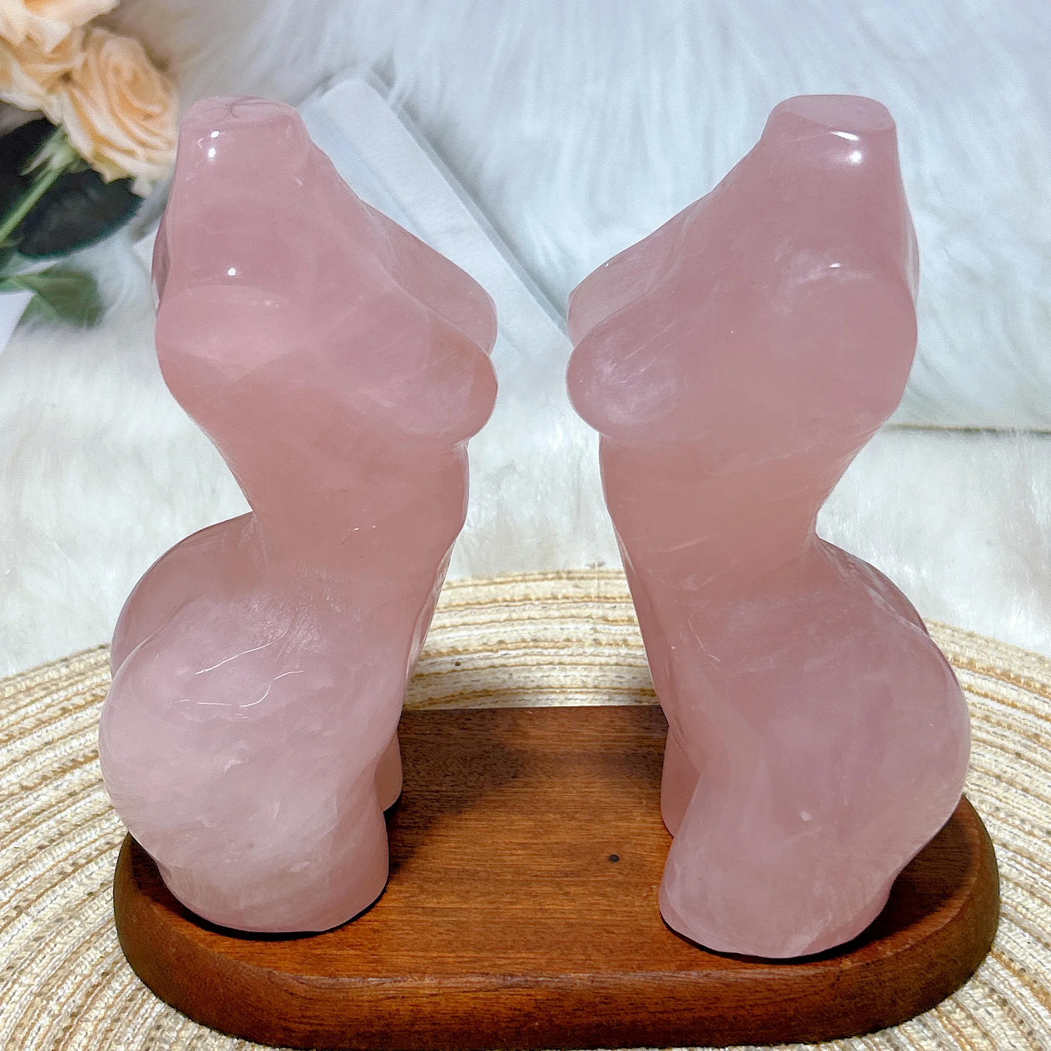 High Quality Healing Natural Crystal Rose Quartz Big Goddess Women Body Carving Reiki Energy Home Decorations Room Decor Gift
