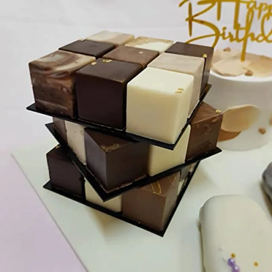 15 تجاويف 1.4 ih مربع قالب من السيليكون قالب مكعب لصنع حلوى الشوكولاتة كعكة آيس كيوب صينية الكمأة حزمة من 2