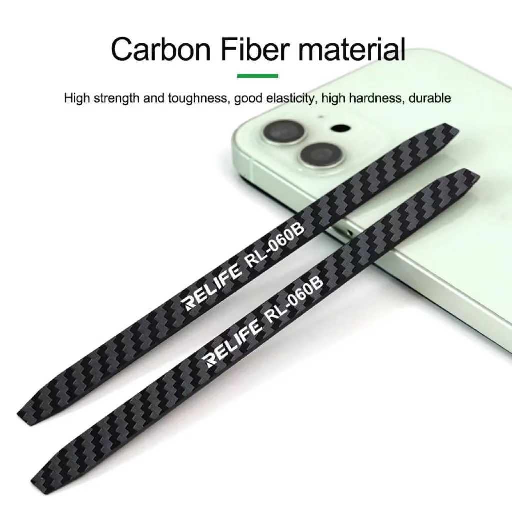 RELIFE RL-060B Anti-static Carbon Fiber Non-magnetic Disassembly Crowbar for Mobile Phone Repair Disassembly Crowbar Repair Tool