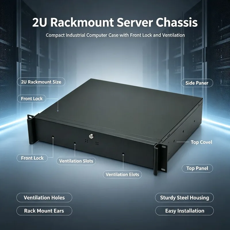 Ultra Short 2U 360 Server Chassis Dual Node Twin Star Rack Case For Cloud Computing Host Data Center Hardware Assembly