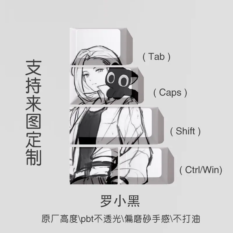 NEW The Legend of Luo Xiaohei Theme Anime Keycap Mechanical Keyboard PBT Custom Keycap PC Game Keyboard Accessories Gift Collect