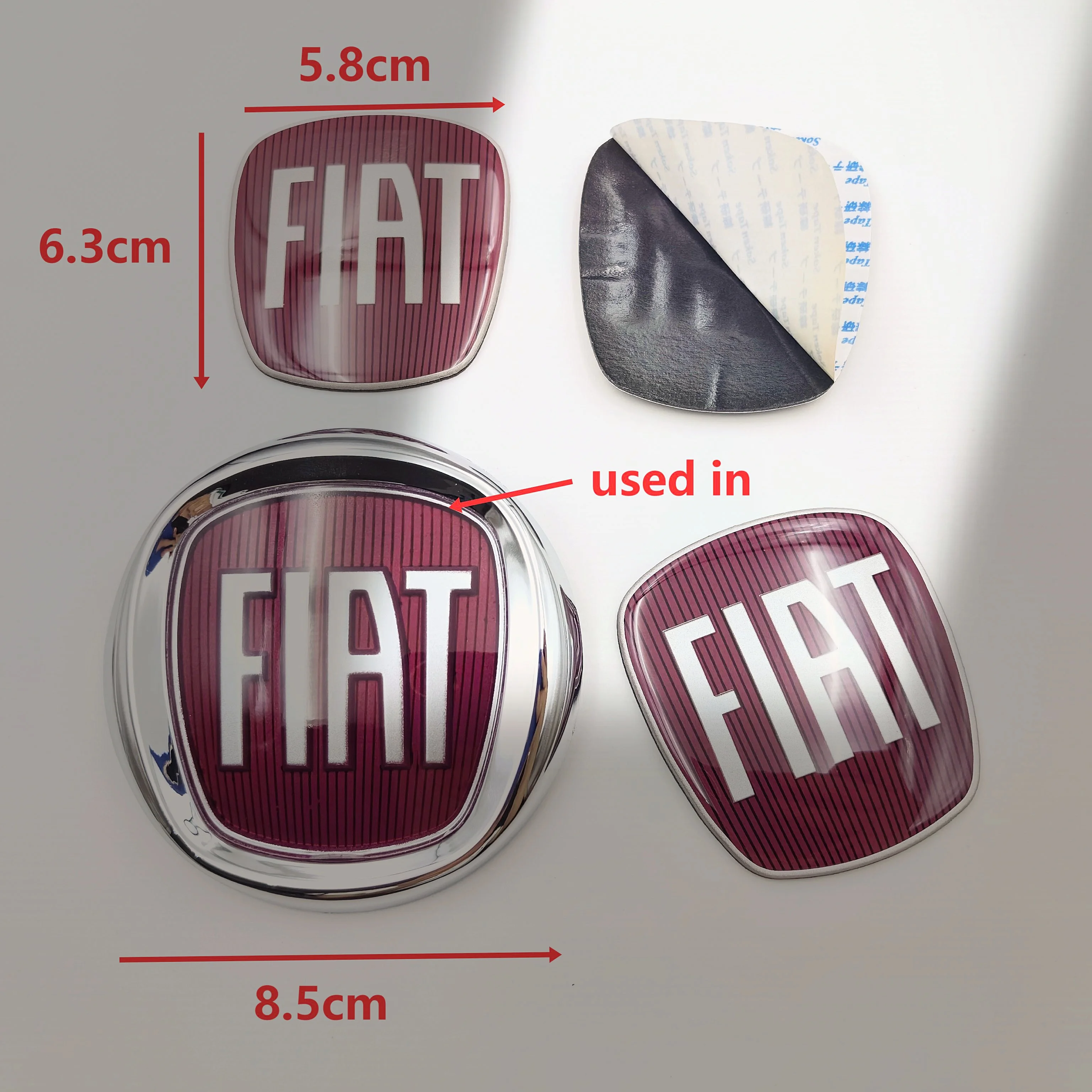 10pcs Car Front Hood Emblem Bonnet Badge Rear Trunk Badge Car Emblem 64/85/90/95/100/120mm for fiat 500 DobloTipo Panda Ducato