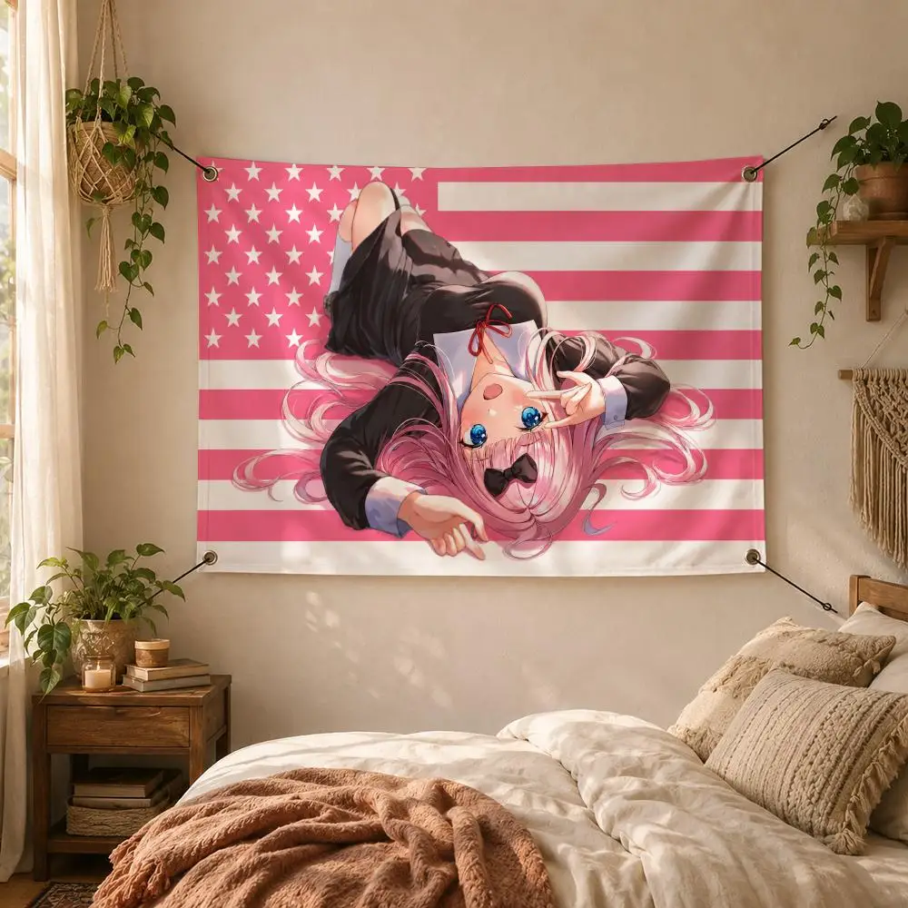 Comedy Anime C-Chika Fujiwara Flags Decorative Flag Banner for Outdoor Garden Yard Camping Party Home Wall Hanging Decor