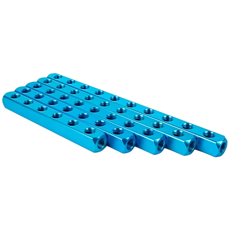 AL-02-12P Air Manifold Block Pneumatic Distributor Connector Quick Connector Manifold Shunt Aluminum Block For Air Compressors