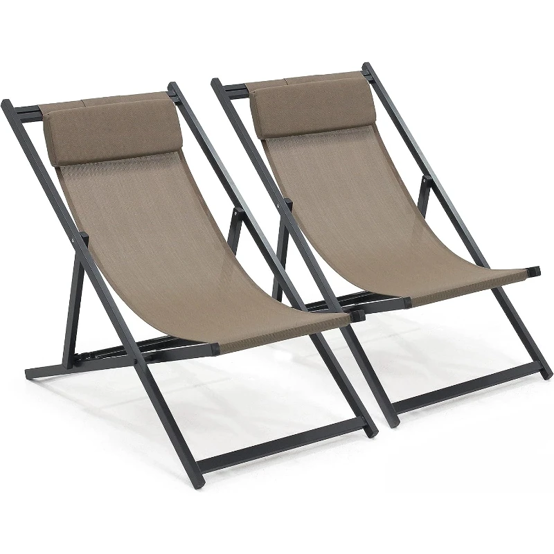 

Metal steel frame textile chair, modern garden leisure chair