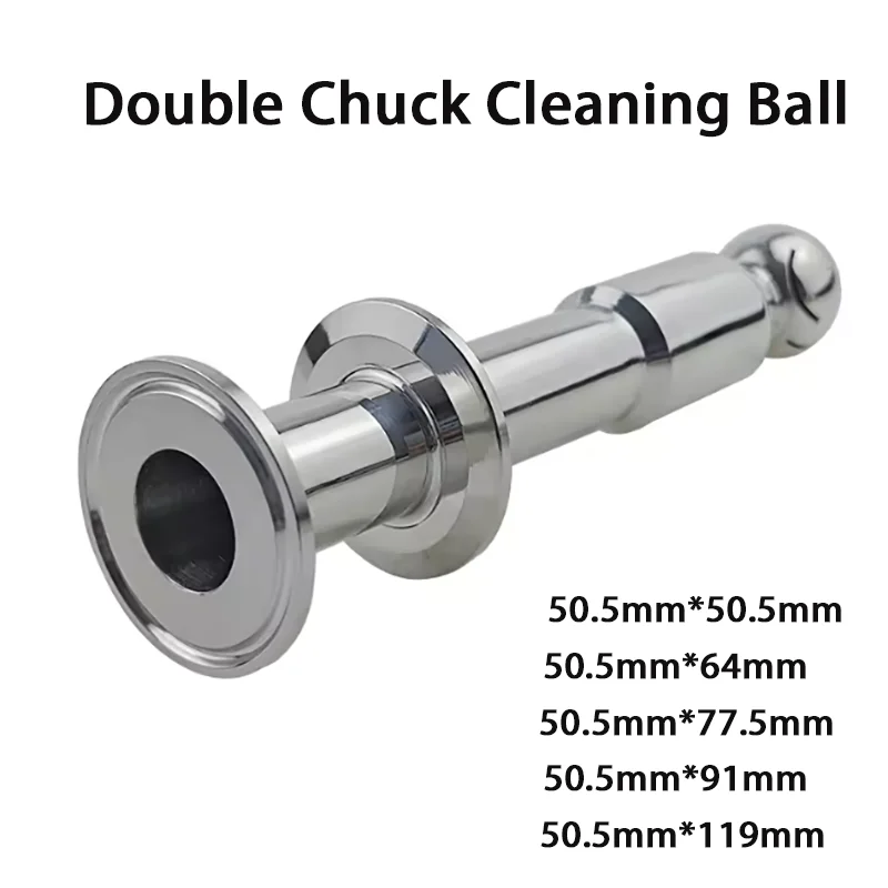 304-stainless-steel-double-chuck-cleaning-ball-hygiene-grade-clamp-type-quick-connect-rotary-spray-cleaning-tank-cleaning-ball