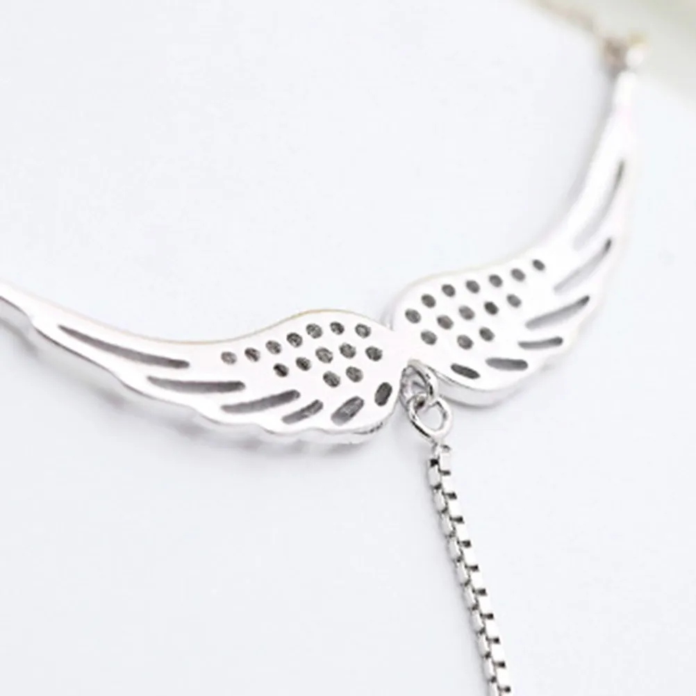 

Ожерелье с крыльями ангела из стерлингового серебра 925 пробы, инкрустированное кристаллами циркона премиум-класса, вневременное модное украшение для женщин, девушек и всех.
