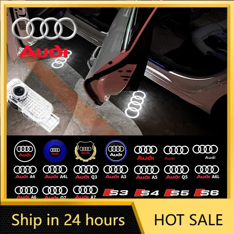 

2 шт. Новые светодиодные проекторы-подсветка дверей автомобиля для Audi SPORTS SLINE A3 A4 8P 8V A6 A5 Q5 B7 B6 B9 QUATTRO RS Q3 Q7 S3 S4