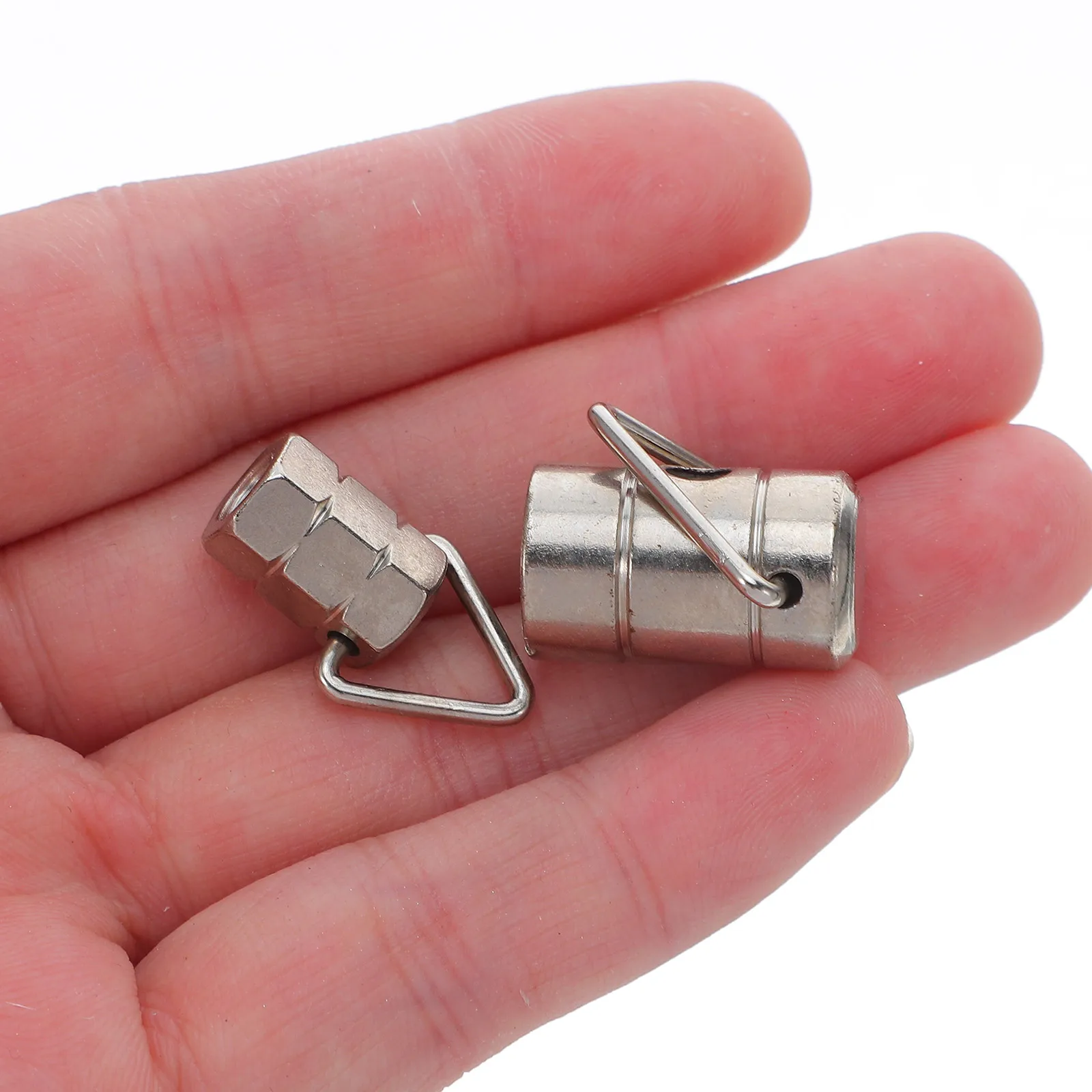 

2 PCS Metal Strap Lock Strap Button Large and Small Banjo Guitar Strap Hook Button for Banjo (Silver)