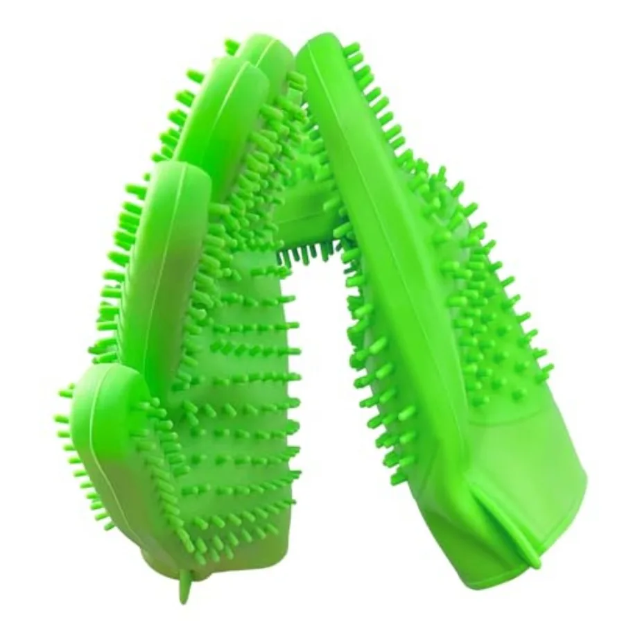 

Перчатки для груминга и купания домашних животных - Двусторонние силиконовые перчатки для удаления шерсти у собак и кошек, щетка 2-в-1 для вычесывания и купания