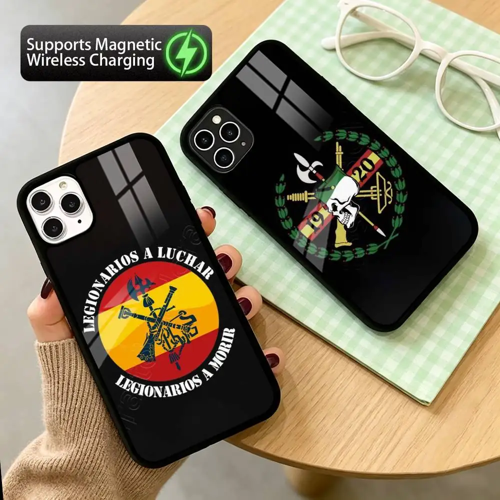 Spanish Legion Logo Phone Case For iPhone17,16,15,14,13,12,11 Plus,Pro Compatible with magnetic wireless charging
