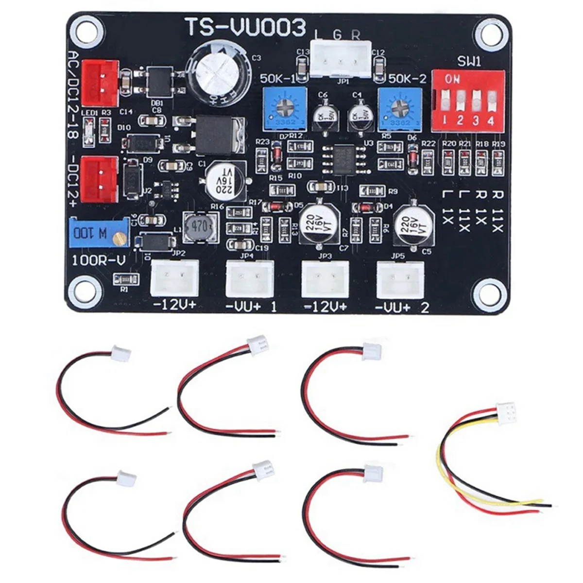 VU Meter Driver Board, ajustar luz de fundo, alta frequência, Low-Pass, acessórios, TS-VU003