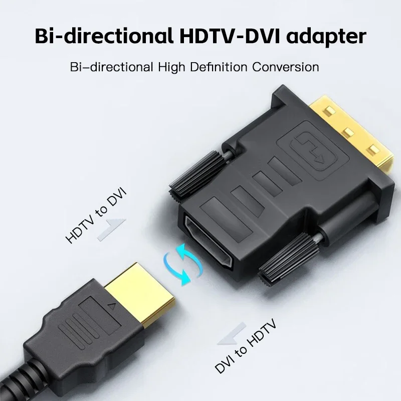 1080P DVI 24+1 to HDTV-Compatible Cable Adapter DVI Male to Female HDTV Bi-directional Connector Converter for PC Laptop TV Box