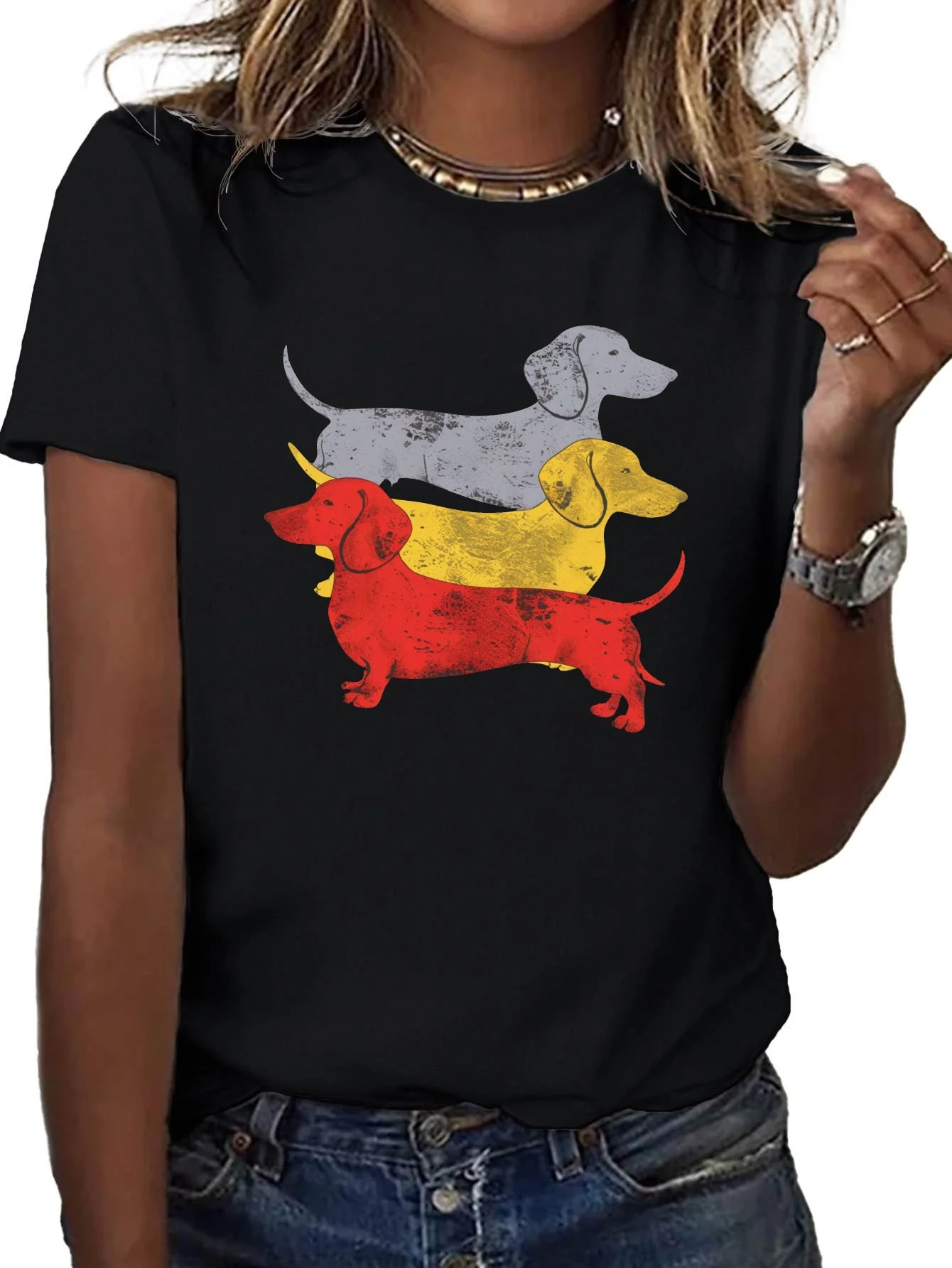 ثلاثة صور ظلية متداخلة من القطن الخالص للسيدات، مقاس مريح