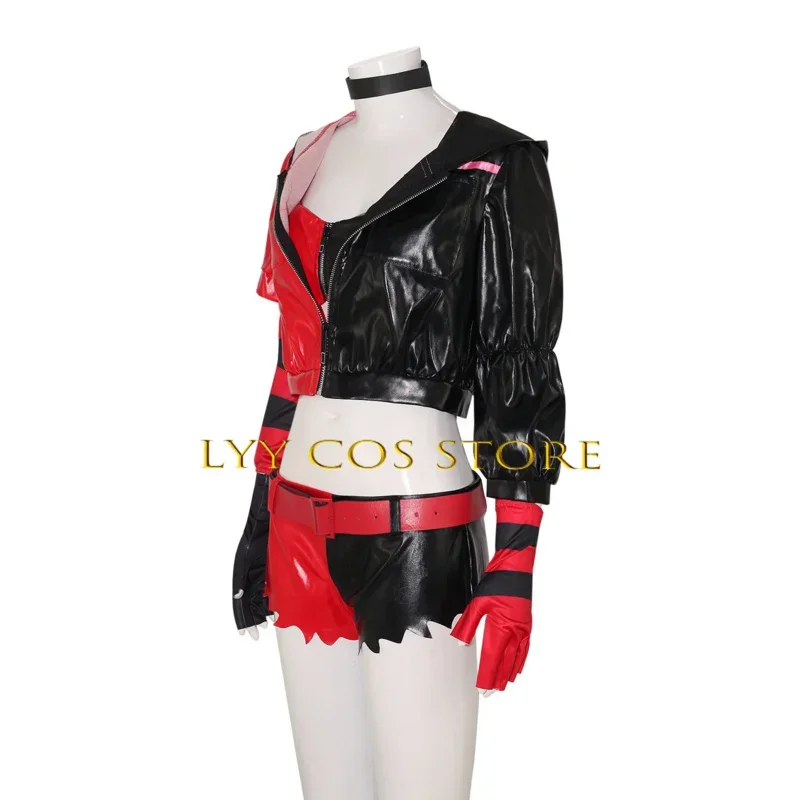 EE01 Costume cosplay Clown Harley Quinzel IDE isekai Joker ragazza scrolls parrucca uniforme set vestito da festa di Halloween per le donneIo0!