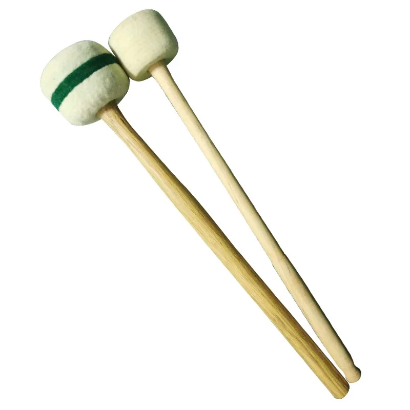 

Two Tone Wool Felt Head Drumsticks Wood Handle Drum Hammer for Adult Practice