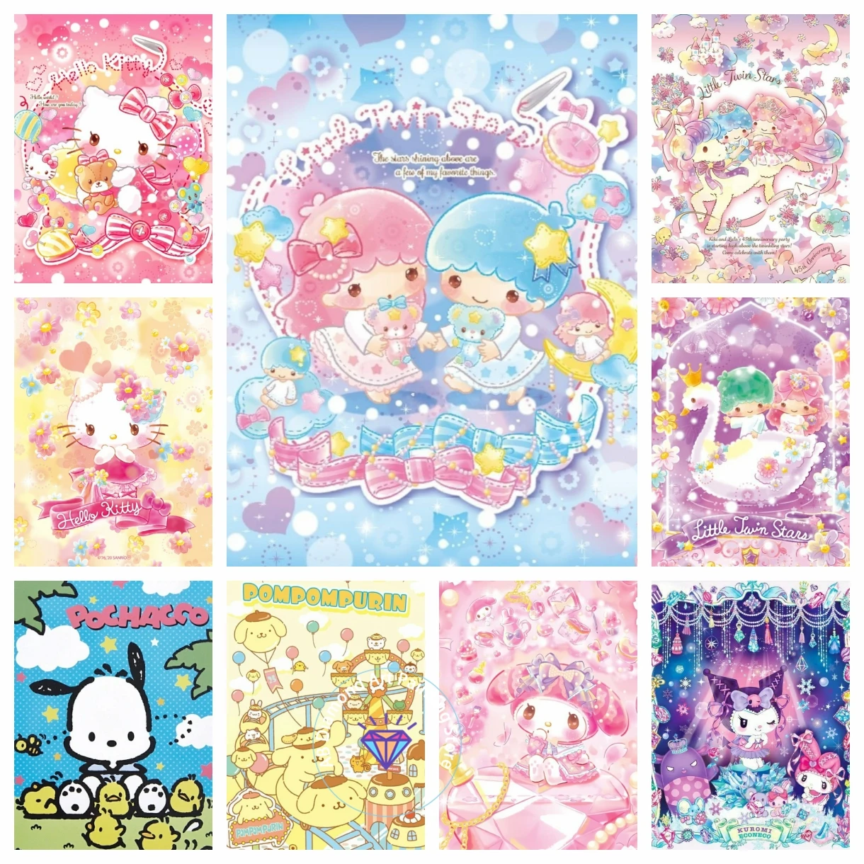 

Sanrio Cinnamoroll Kuromi Gemini 5D DIY AB Diamond Painting Kit Embroidery Cross Stitch Handmade Art Gift Crafts Home Decor Gift