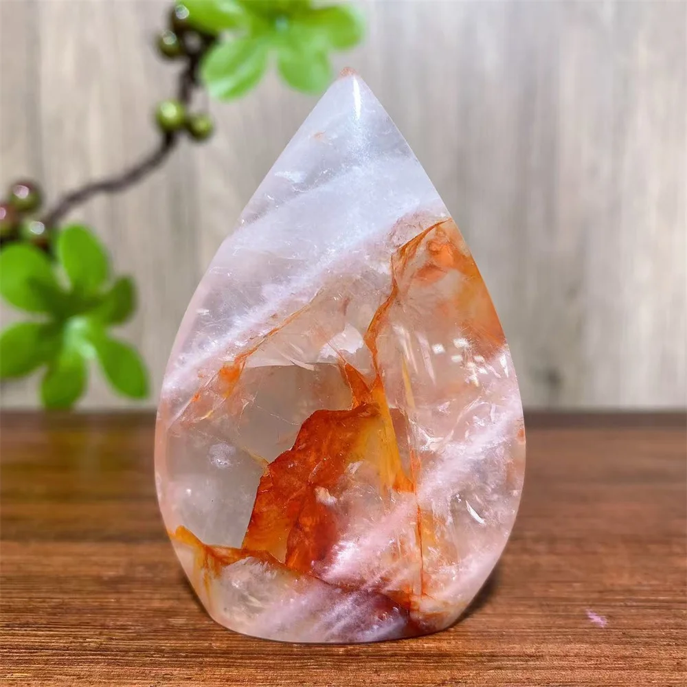 Natural Fire Qaurtz Mix Golden Healer Rainbow Quartz Free Form Flame Healing Crystal Reiki Stone Home Decor Lucky Gift