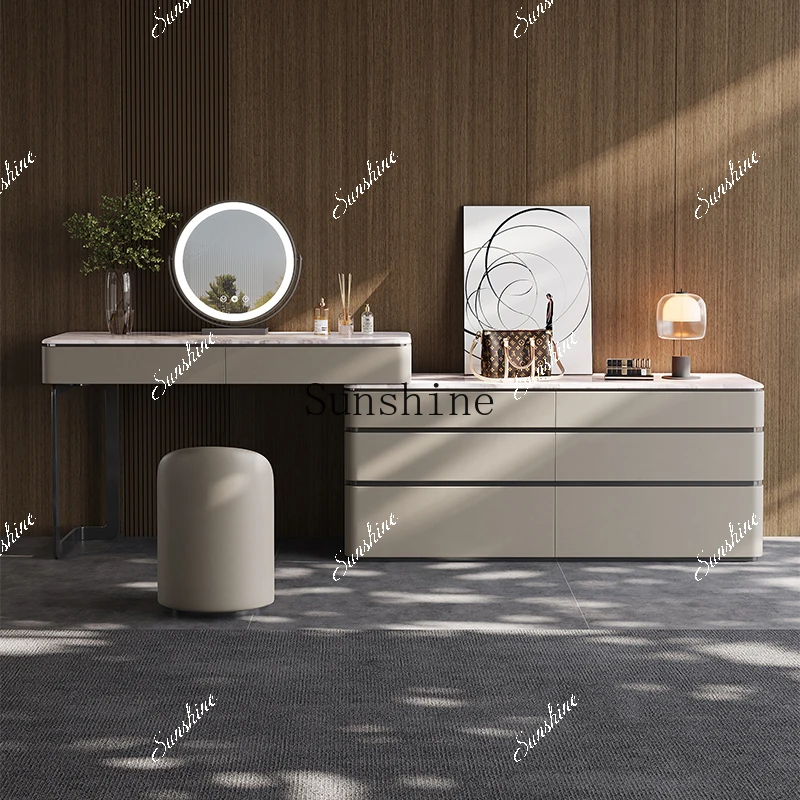 Luxury stone dresser chest integrated villa light luxury senior bedroom home