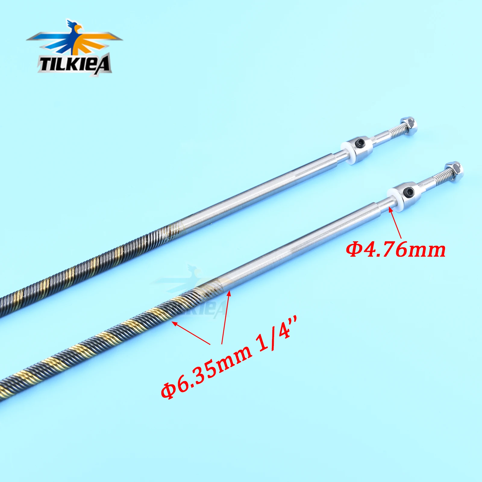 1 قطعة يسار/يمين 6.35 مللي متر 1/4 "رمح مرن إلى 4.76 مللي متر 3/16'' الدعامة رمح L حوالي 700/950 مللي متر الكابلات المرنة لقارب نيترو Rc الغاز