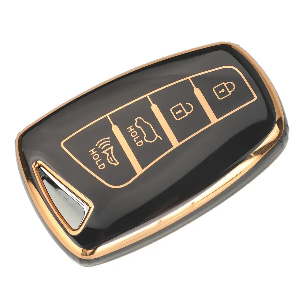 Jingyuqin 3/4BTN Soft TPU Car Remote Key Case For Hyundai Santa Fe Grand Santa Fe 2018 IX45 EQUUS AZERA Grandeur HG Sedan